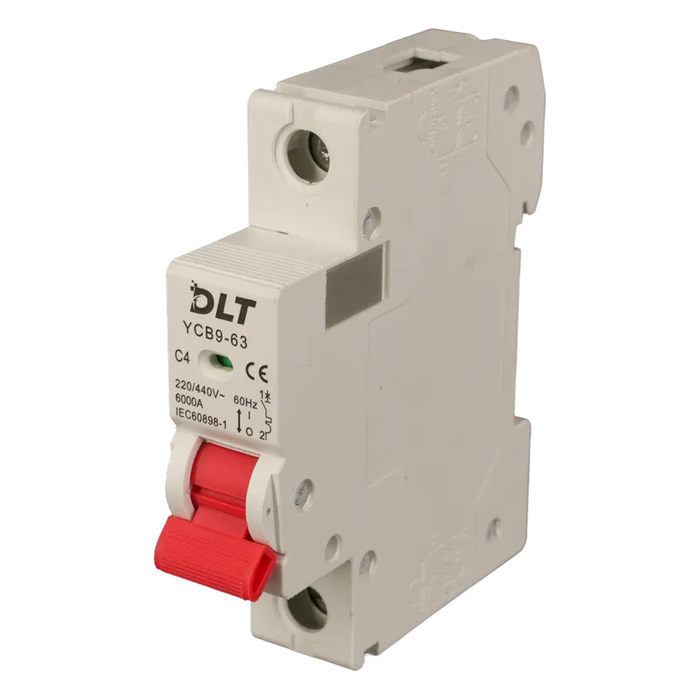 BREAKER TERMOMAGNETICO 1X4A 4A, 1 POLO, CURVA DISPARO TIPO C, RIEL 1