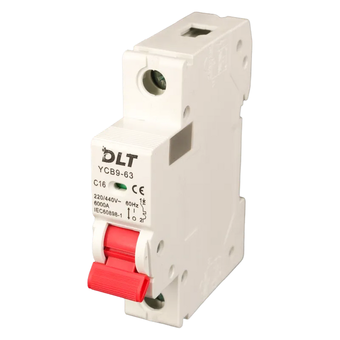 BREAKER TERMOMAGNETICO 1X16A 16A, 1 POLO, CURVA DISPARO TIPO C, RIEL 1