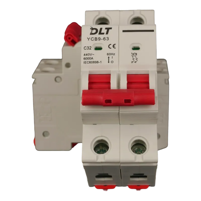 BREAKER TERMOMAGNETICO 2X32A 32A, 2 POLOS, CURVA DISPARO TIPO C, RIEL 1