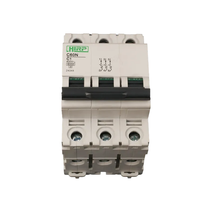 BREAKER TERMOMAGNETICO 3X1A 1A, 3 POLOS, CURVA DISPARO TIPO C, RIEL 1