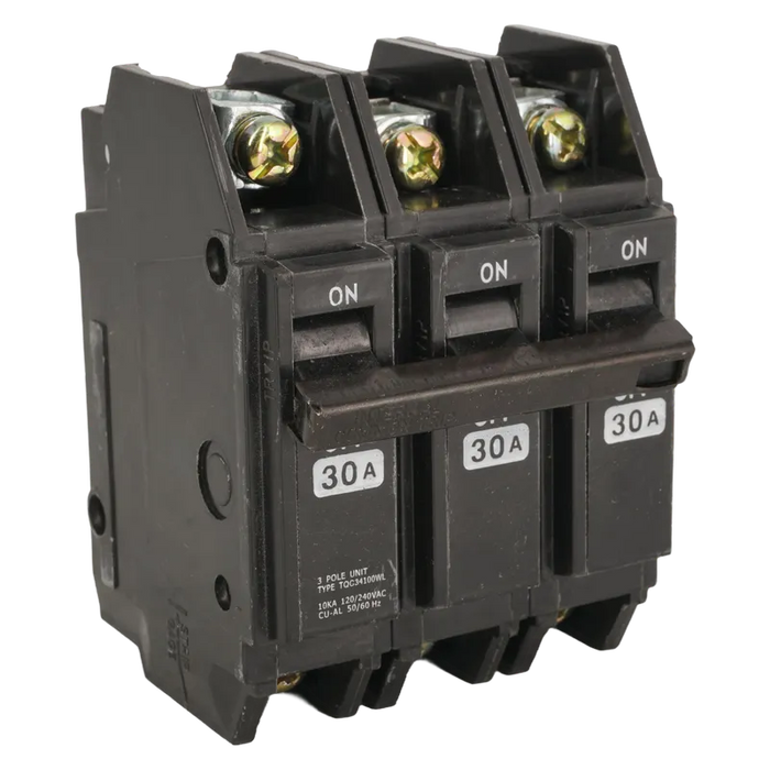 BREAKER SUPERFICIAL HQC 3X30A 30A, 240 VAC, 3 POLOS. NO INCLUYE UÑAS 1