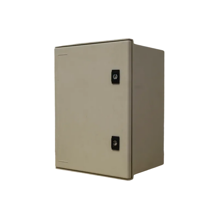 GABINETE POLIESTER 400MM X 300MM X 200MM INCLUYE DOBLE FONDO Y LLAVE PLASTICA 1