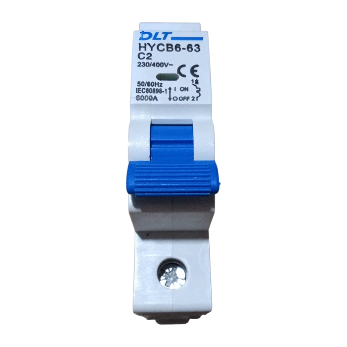 BREAKER TERMOMAGNETICO 1X2A 2A, 1 POLO, CURVA DISPARO TIPO C, RIEL  1