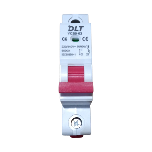BREAKER TERMOMAGNETICO 1X6A 6A, 1 POLO, CURVA DISPARO TIPO C, RIEL  1