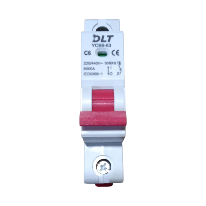 BREAKER TERMOMAGNETICO 1X6A 6A, 1 POLO, CURVA DISPARO TIPO C, RIEL  1