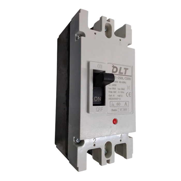 BREAKER INDUSTRIAL 2X60A (250L) 60A, 2 POLOS, FRAME 250L (INCLUYE KIT DE 4 TERMINALES) 2