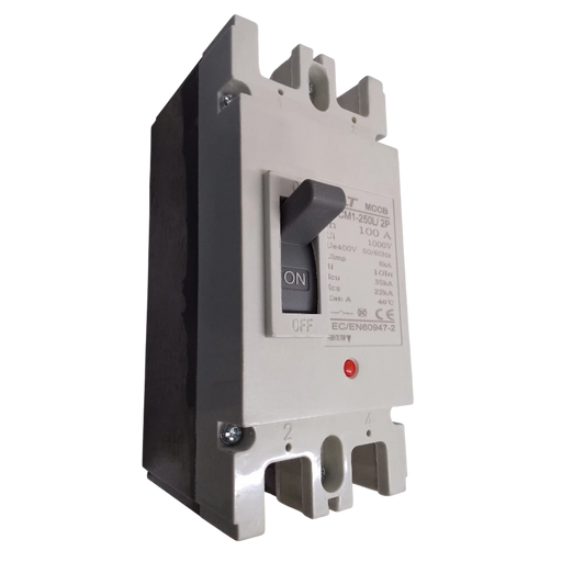 BREAKER INDUSTRIAL 2X100A (250L) 100A, 2 POLOS, FRAME 250L (INCLUYE KIT DE 4 TERMINALES) 2