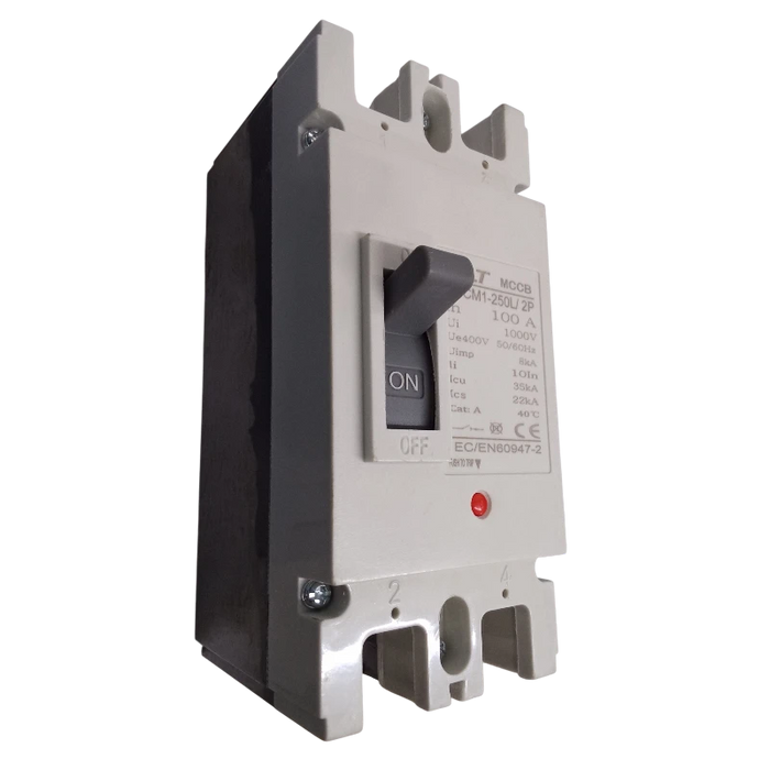 BREAKER INDUSTRIAL 2X100A (250L) 100A, 2 POLOS, FRAME 250L (INCLUYE KIT DE 4 TERMINALES) 2
