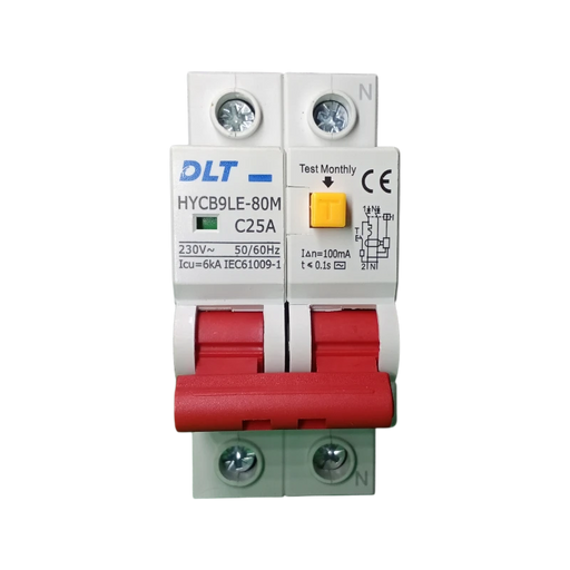INTERRUPTOR DIFERENCIAL, 25 A, 2 POLOS 6KA (100mA), 230 VAC, 60 HZ (NO AJUSTABLE) 1
