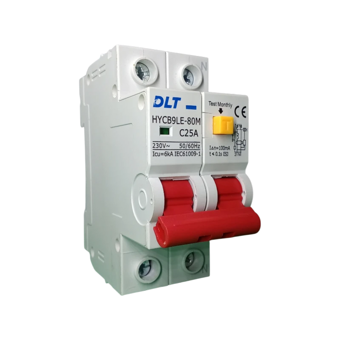 INTERRUPTOR DIFERENCIAL, 25 A, 2 POLOS 6KA (100mA), 230 VAC, 60 HZ (NO AJUSTABLE) 2
