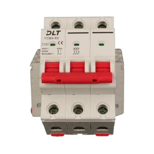BREAKER TERMOMAGNETICO 3X100A 100A, 3POLOS, CURVA DISPARO TIPO C, RIEL  1