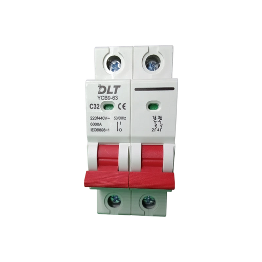 BREAKER "DC" TERMOMAGNETICO 2X32A 63A, 1 POLO, CURVA DISPARO TIPO C, RIEL  1