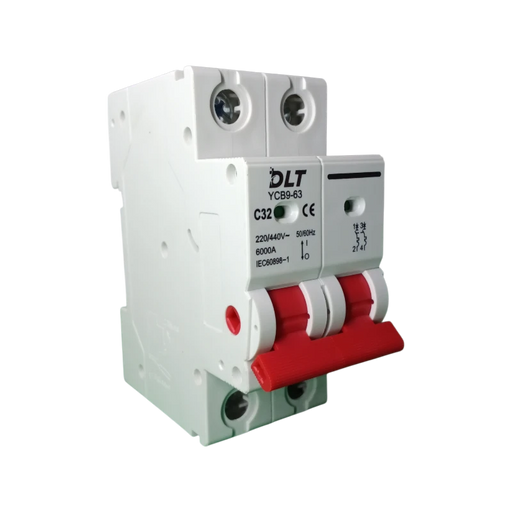 BREAKER "DC" TERMOMAGNETICO 2X32A 63A, 1 POLO, CURVA DISPARO TIPO C, RIEL  2