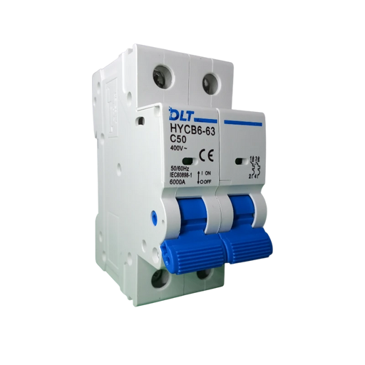 BREAKER "DC" TERMOMAGNETICO 2X50A 63A, 1 POLO, CURVA DISPARO TIPO C, RIEL  2