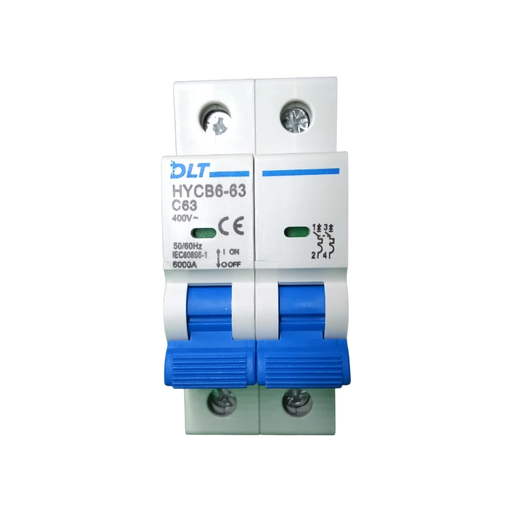 BREAKER "DC" TERMOMAGNETICO 2X63A 63A, 1 POLO, CURVA DISPARO TIPO C, RIEL  1