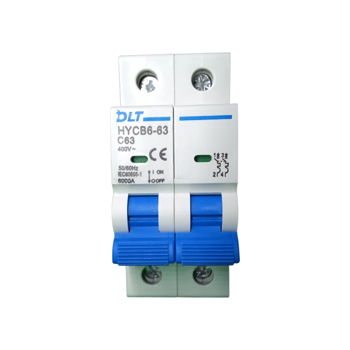 BREAKER "DC" TERMOMAGNETICO 2X63A 63A, 1 POLO, CURVA DISPARO TIPO C, RIEL  1