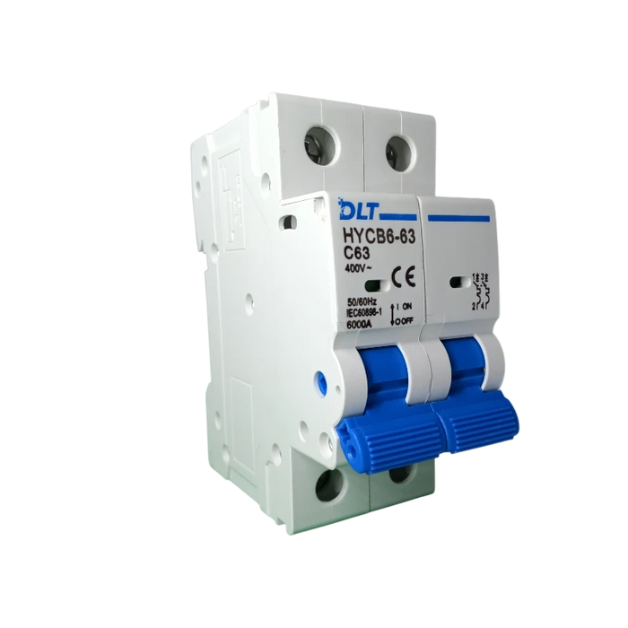 BREAKER "DC" TERMOMAGNETICO 2X63A 63A, 1 POLO, CURVA DISPARO TIPO C, RIEL  2