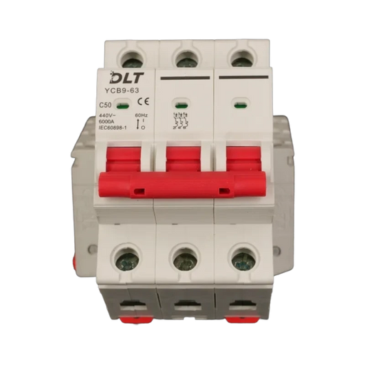 BREAKER TERMOMAGNETICO 3X63A 63A, 3 POLOS, CURVA DISPARO TIPO C, RIEL  1