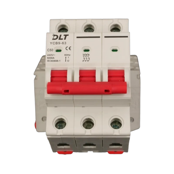 BREAKER TERMOMAGNETICO 3X63A 63A, 3 POLOS, CURVA DISPARO TIPO C, RIEL  1