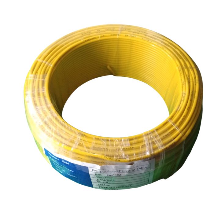 CABLE CONTROL 1 MM² (18 AWG) AMARILLO FLEXIBLE, 100% COBRE  1