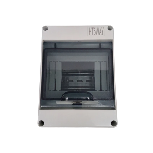 CAJA PLASTICA RIEL DIN 5 CIRCUITOS 15CM X 11CM X 9CM INTEMPERIE IP65  1