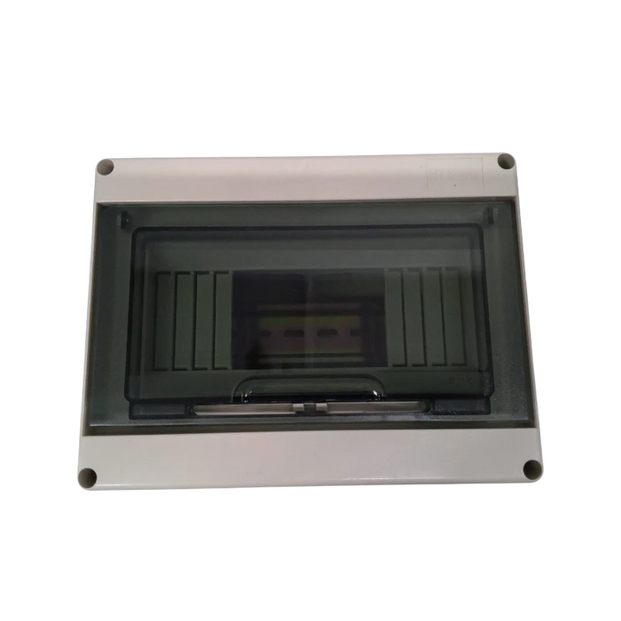 CAJA PLASTICA RIEL DIN 8 CIRCUITOS 19.5CM X 14.5CM X 9CM INTEMPERIE IP66  2