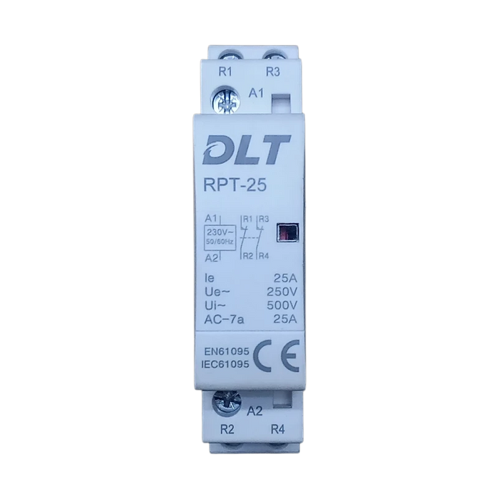 CONTACTOR MODULAR 25A, 2 POLOS(2NO) 220V 60 HZ  1