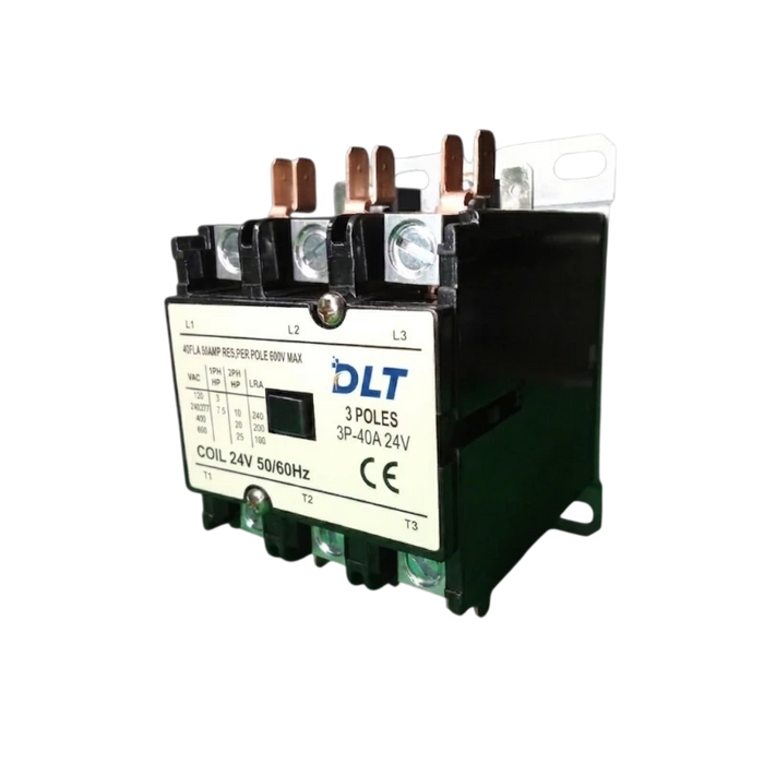CONTACTOR (HVAC), 3 POLOS, 40A, 24 VAC   2