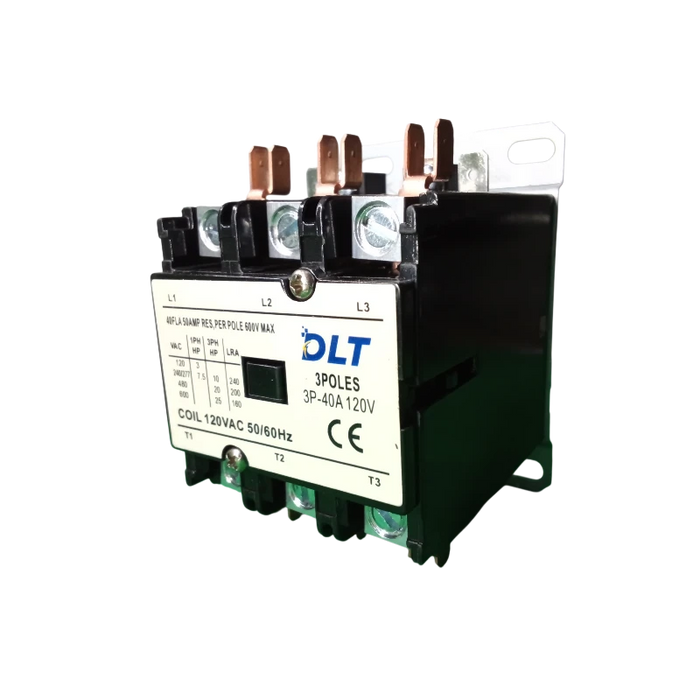 CONTACTOR (HVAC), 3 POLOS, 40A, 120 VAC   3