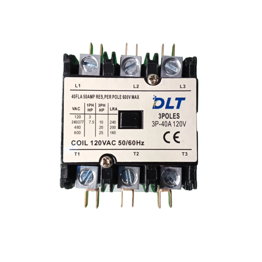 CONTACTOR (HVAC), 3 POLOS, 40A, 120 VAC   1