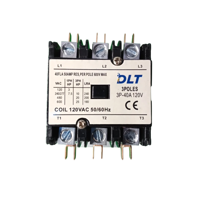 CONTACTOR (HVAC), 3 POLOS, 40A, 120 VAC   1