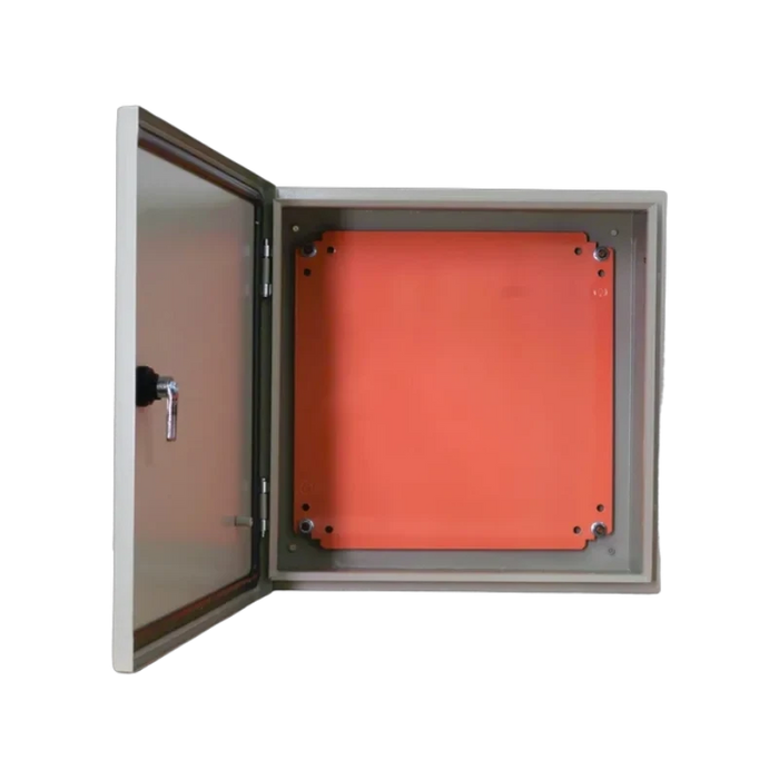 GABINETE METALICO 500MM X 400MM X 250MM INCLUYE DOBLE FONDO Y LLAVE PLASTICA  2