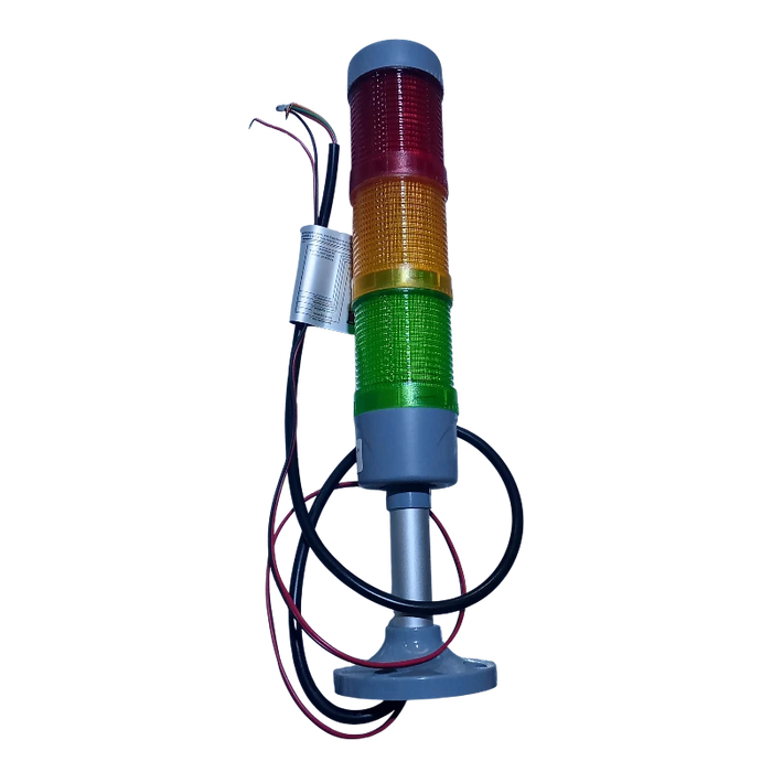 TORRE SEÑAL LUZ LED SONORA 120 VAC BASE PLASTICA FIJA CON LUZ INTERMITENTE  2