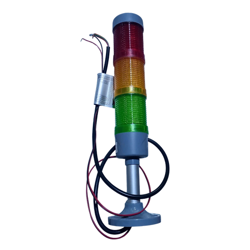 TORRE SEÑAL LUZ LED SONORA 220 VAC BASE PLASTICA FIJA CON LUZ INTERMITENTE  2