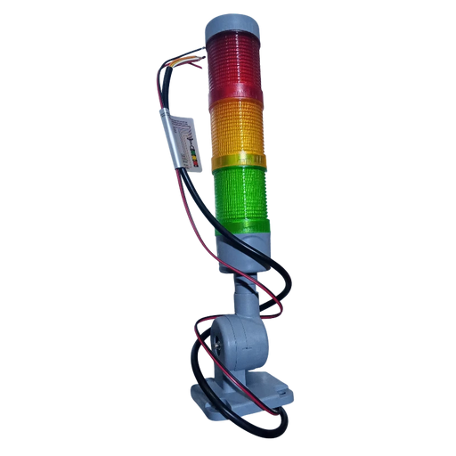 TORRE SEÑAL LUZ LED SONORA 120 VAC BASE PLASTICA PLEGABLE LUZ INTERMITENTE  2