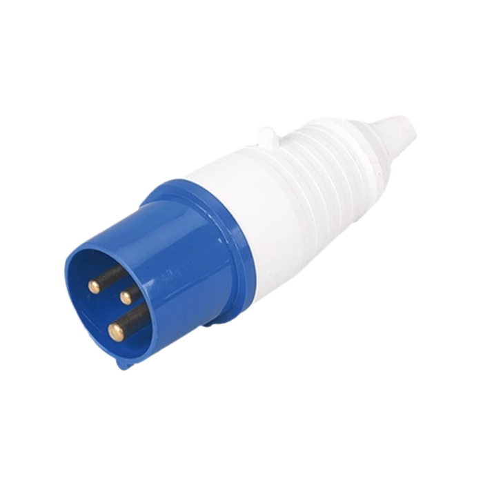 TOMA INDUSTRIAL MACHO 32A (AZUL) 2 POLOS + TIERRA, IP44, 6H (220-250 VAC)  1