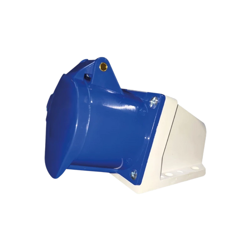 TOMA INDUSTRIAL HEMBRA PARED 63A (AZUL) 2 POLOS + TIERRA, IP67, 6H (220-250 VAC)  1