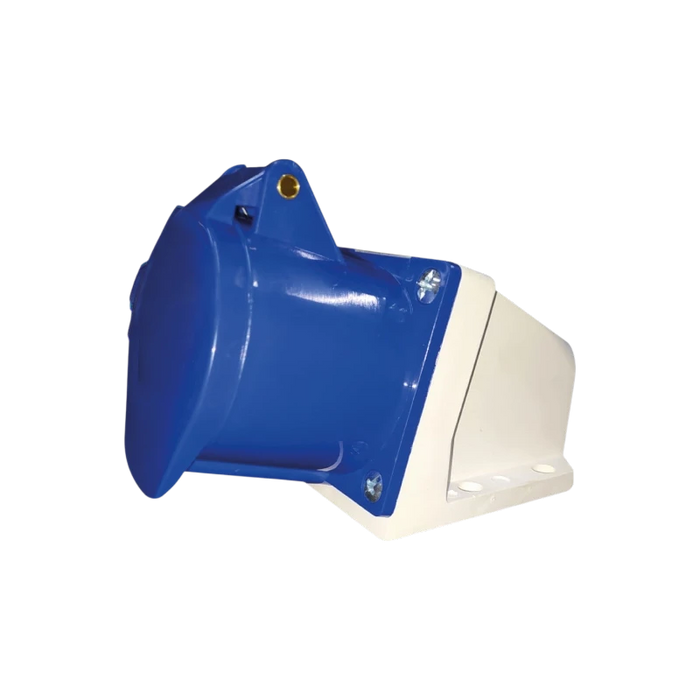 TOMA INDUSTRIAL HEMBRA PARED 63A (AZUL) 2 POLOS + TIERRA, IP67, 6H (220-250 VAC)  1