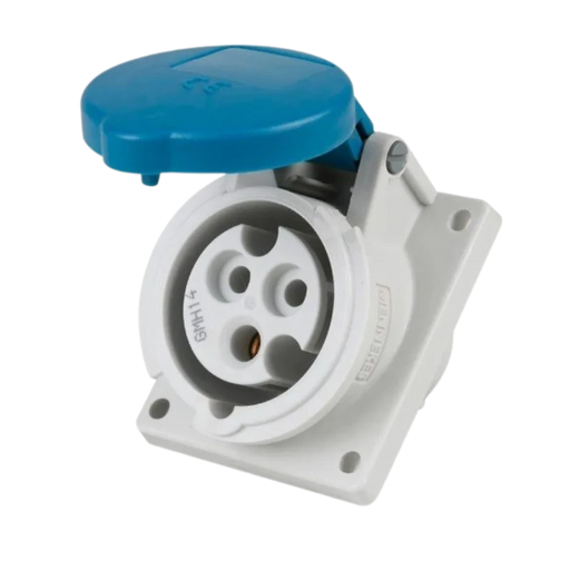 TOMA IND. HEMBRA EMPOTRABLE 63A AZUL 2 POLOS + TIERRA, IP67, 6H (220-250 VAC)  1