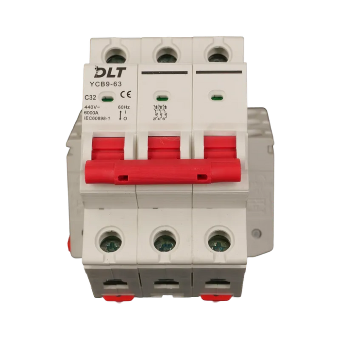 BREAKER TERMOMAGNETICO 3X32A 32A, 3 POLOS, CURVA DISPARO TIPO C, RIEL