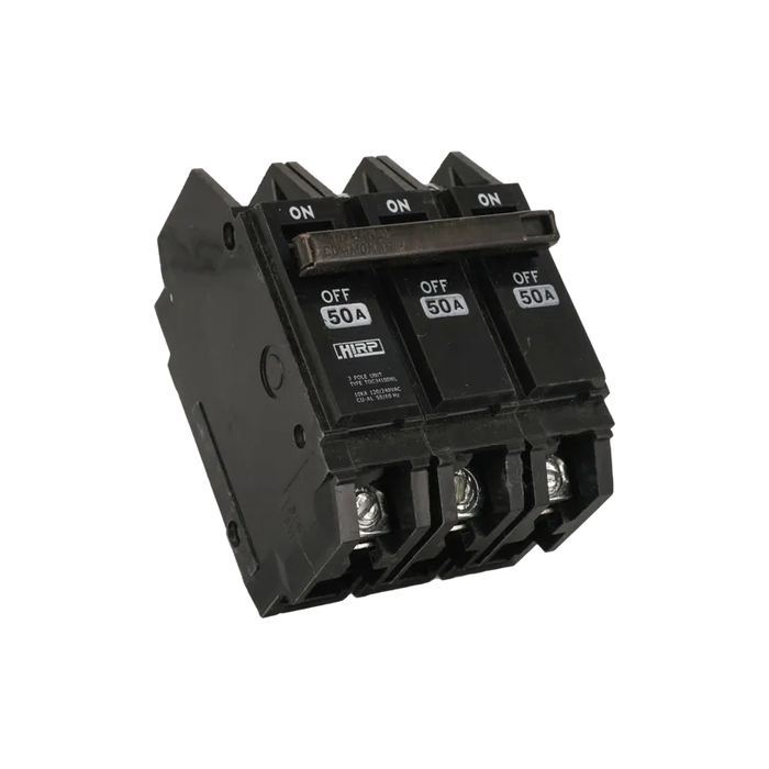 BREAKER SUPERFICIAL HQC 3X50A 50A, 240 VAC, 3 POLOS. NO INCLUYE UÑAS