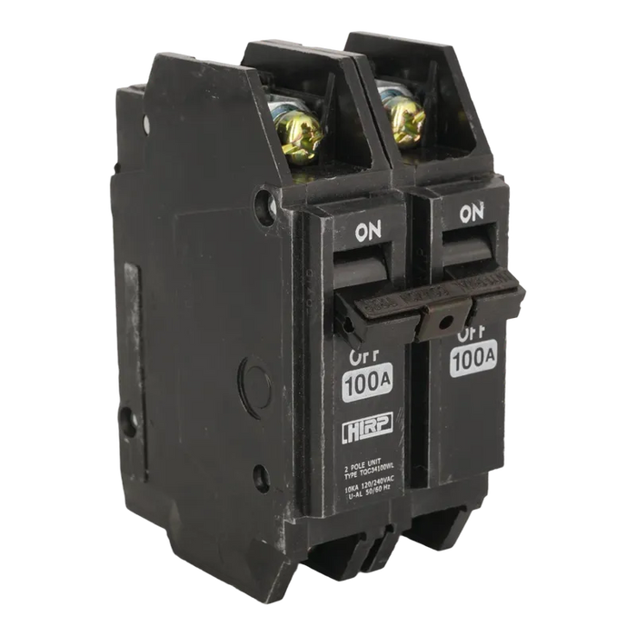 BREAKER SUPERFICIAL HQC 2X100A 100A, 240 VAC, 2 POLOS. NO INCLUYE UÑAS